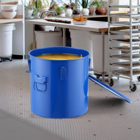 Fryer Grease Bucket, 10 Gal Oil Disposal Caddy Carbon Steel Fryer Oil Bucket With Rust-Proof Coating, Oil Transport Container With Lid, Lock Clip (red: Blue)