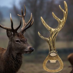 Deer Antler Bottle Opener Is A Small Tool Suitable For Various Parties And Gatherings Used To Open Beer, Wine, Juice, For Bars, Restaurants, Part (red: Bronze KPQ0805)
