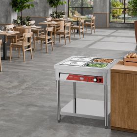 4 X 1/2 Pans Commercial Food Warmer Electric Steam Table With Undershelf (red: Silver)