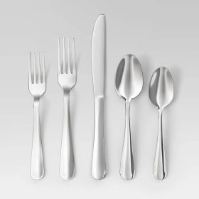 20-Piece Teagan Flatware Set, Silver Stainless Steel Utensils, Service For 4 (red: StainlessSteel)