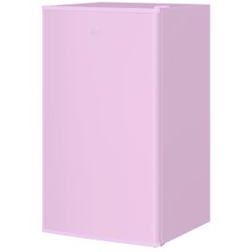 3.2 Cu.Ft Mini Fridge with Freezer, Single Door Compact Refrigerator with Adjustable Thermostat, Reversible Door, Pink (red: Pink-510x465x885 mm)