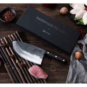 Broad Cleaver  Hand-forged  High Carbon  Chef's Knife (red: Clever Chef Knife)