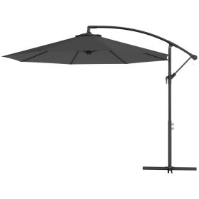 10 Cantilever Tilt Offset Patio Umbrella W UV & Water Safe Material & Cross Base Weight Not Included, Gray (red: Gray)