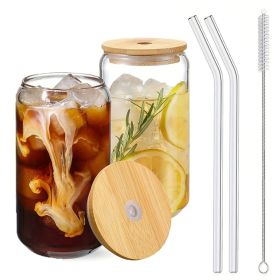 Glass Cup With Straw (red: 2 piece set)