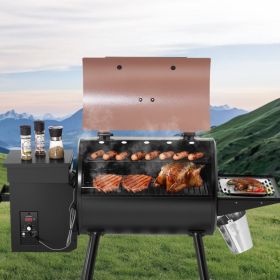 Wood Pellet Grill Smoker Outdoor Electric BBQ Grills 456 Sq.in Cook Area (red: Black)