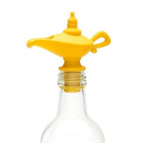 Oil Pourer And Stopper, Wine Pouring Device,Silicone Oil Pour Spout For Olive Oil, Aladdin Lamp Design Oil Dispenser Bottle Stopper (red: 1pcs)