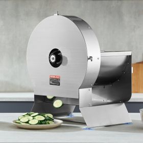 Electric Vegetable Slicer, 0-0.5'/0-12mm Thickness Adjustable Commercial Slicer Machine, Convertible To Manual, Stainless Steel Food Cutter Slici (red: Silver)