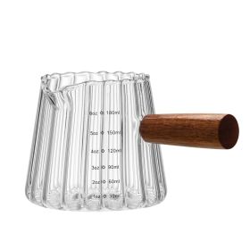 1 Pcs 180ml Mini Coffee Cup, Glass Milk Cup, Italian Coffee Cup With Wooden Handle, Coffee Measuring Cup (red: 180ml)
