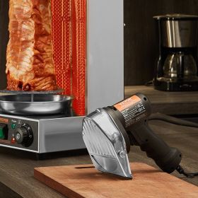 Electric Shawarma Knife, 80W Professional Turkish Kebab Knife, Commercial Stainless Steel Gyro Cutter, Doner Kebab Meat Slicer With 2 Blades, Φ4' (red: Black)