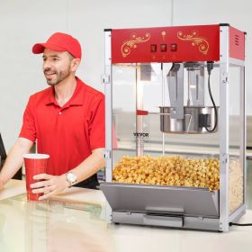 Popcorn Popper Machine Countertop Popcorn Maker 1615W 16 Oz Red (red: Red)