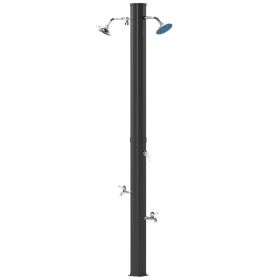9.2 Gallon Slolar Heated Outdoor Shower With 2 Free-Rotating Shower Heads And Foot Showers For Poolside Beach Spa, 7.1ft (red: Black)