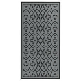 Reversible Outdoor Rug, Waterproof Plastic Straw With Carry Bag, 9 X 18, Black & Gray Lantern (red: Black)