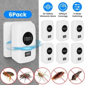 6-Pack Ultrasonic Insect Repellent - Dual Sound-Wave Tech (red: 6PCS)