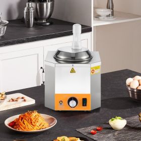 2.4L Electric Cheese Dispenser With Pump Commercial Hot Fudge Warmer 86F-230F (red: Silver)