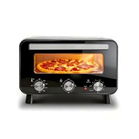 Pizza Oven, 1600-watt Electric Pizza Oven, Quick Heating, 4 Modes, Suitable For Making 12-inch Pizzas (red: Black)