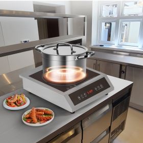 Portable Commercial Induction Cooktop 3500W Countertop Burner 11 Temp Levels (red: Black)