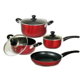 Better Chef 7-Piece Aluminum Non-Stick Cookware Set With Bakelite Handles (red: MetallicRed)