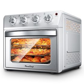 27.5QT 6-in-1 Air Fryer Toaster Oven, 6-Slice, Countertop Convection Oven, Air Frying, Baking, Roasting, Broiling & Grilling, 1600W, Sliver, Amaz (red: StainlessATS25K3)