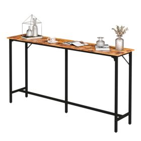 71-Inch Bar Table (Brown) - 209 Lbs Capacity Pub Height Table With Durable MDF Top & Metal Frame, Ideal For Kitchen/Bar Counte (red: defaulttitle)