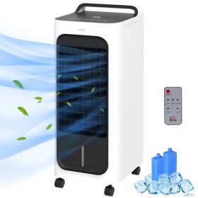 Room Air Cooler with Ice Packs, Ice Cooling Fan Water Humidifier Unit with Remote, Timer, Oscillating (red: White-330x305x680 mm)
