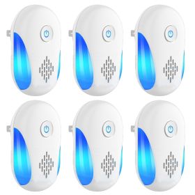 6 Packs Ultrasonic Pest Repellers Electric Plug-In Indoor Pest Control Mouse Repellent Chaser Deterrent Rodent Chaser With 2 Modes For Home Kitch (red: White)