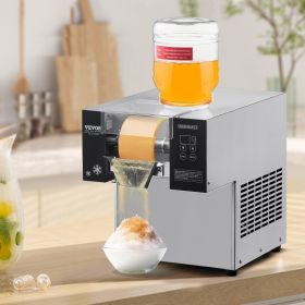Commercial Snowflake Ice Machine 176LBS/24H Stainless Steel For Ice Cream (red: Silver)