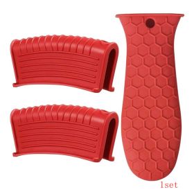 1 Set Of 3pcs,Silicone Hot Handle Holder, Heat Resistant Potholder Cookware Handle Cast Iron Skillets Handles Grip Covers For Cast Iron Skillet (red: 1set)