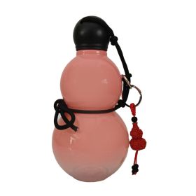 Gourd Style Water Bottle PC 800ml Insulated Chinese Retro Portable Sports Water Bottle For Men Women Pinkish (red: Default)