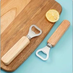 Beer Capper, Thickened Stainless Steel Wooden Handle Corkscrew, Wine Cap, Beverage Bottle Opener (red: 3)