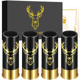 4 Deer Heads 1.5 Ounces - Reusable High-quality Plastic Bullet Cup, Suitable For Whiskey, Cocktails, And Wine, Perfect For Bars, Parties, And Gif (red: Black XJB0106)
