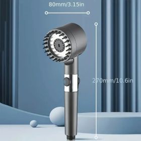 High-Pressure Rain Shower Head With 5-Stage Filtration System - Wall-Mounted Luxury Finish For Spa-Like Bathing (red: 9packagingsetincluding5filter)