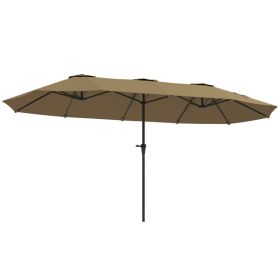 13 Ft. Extra Large Patio Umbrella With Easy Crank Handle, Vents For Outdoor, Patio, Coffee (red: Coffee)