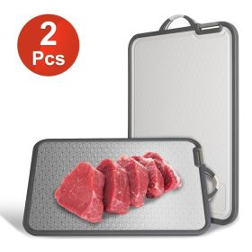 2Pcs Double Sided Cutting Board Stainless Steel PP Chopping Board Lightweight Kitchen Cutting Board Mesh Design With Grinding Zone Knife Sharpene (red: 2pcs)