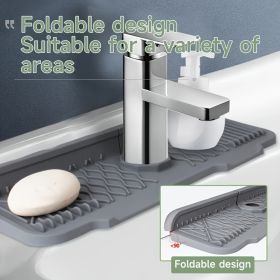 NonSlip Silicone Self-Draining Board,Large Kitchen Drain Board (red: Gray)