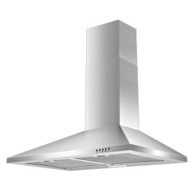 Range Hood 30 Inch,Wall Mount Range Hood In Stainless Steel With Ducted/Ductless Convertible,Stove Vent Hood With Aluminum Filters,3 Speed Exhaus (red: Silver)