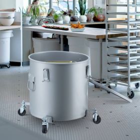 Fryer Grease Bucket, 16 Gal Oil Disposal Caddy With Caster Base, Carbon Steel Rust-Proof Coating, Oil Transport Container With Lid, Lock Clips, F (red: Grey)