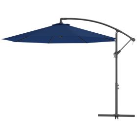 10 Cantilever Tilt Offset Patio Umbrella W UV & Water Safe Material & Cross Base Weight Not Included, Navy Blue (red: Navy Blue)