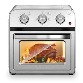 13QT Air Fryer Toaster Oven, Healthy Oil-Free Cooking, Multifunctional Convection Contertop Oven, Adjustable Time, Temp Control, Stainless Steel, (red: PROGA13S)