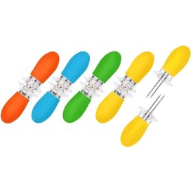 Corn Holders, AUGSUN 10Pcs,5 Pairs Corn Cob Holders Stainless Steel Corn On The Cob Holders BBQ Fork Skewers For Home Cooking Parties Camping (red: 10pcs)