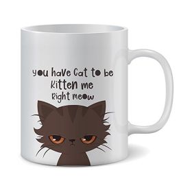 Funny Novelty Coffee Mug For Men And Women You Have Cat To Be Kitten Funny Cat Lovers Coffee And Tea Cup 325ml (red: White)