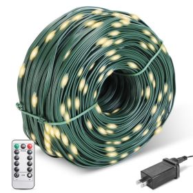 330FT String Lights Outdoor Christmas Decoration Lights With Remote IP44 Waterproof 8 Lighting Modes 8 Brightness Timer Plug In Fairy Light Xmas (red: Warm Lighting)