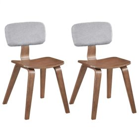 Set Of 2 Dining Chair Set (Grey&Walnut), Teddy Velvet Upholstery & Plush Padded Design (red: defaulttitle)