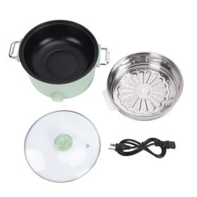 Electric Hot Pot 800W 3L Food Grade Nonstick Coating Multifunctional Electric Cooker With Steam Basket For Steak Rice Noodles Soup US Plug (red: Default)