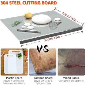 XXL 304 Stainless Steel Cutting Board  Anti-Slip & Mildew-Proof No More Moldy Wooden Boards - Heavy-Duty & Food-Safe, Easy To Clean - Chop Meat, (red: 30cm40cm)