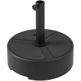 Round Patio Umbrella Base Holder, Heavy Duty Outdoor Umbrella Stand Base, Filled Up To 44lbs With Stand Or 40lbs With Water For Garden, Poolside, (red: Black)
