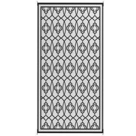 Reversible Outdoor Rug, Waterproof Plastic Straw With Carry Bag, 9 X 18, Black & White Lantern (red: Black)