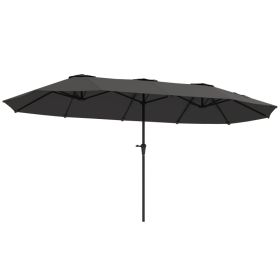 13 Ft. Extra Large Patio Umbrella With Easy Crank Handle, Vents For Outdoor, Patio, Dark Gray (red: Dark Gray)