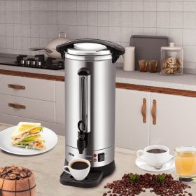 Commercial Coffee Urn 65 Cup Stainless Steel Coffee Dispenser Fast Brew (red: Silver)