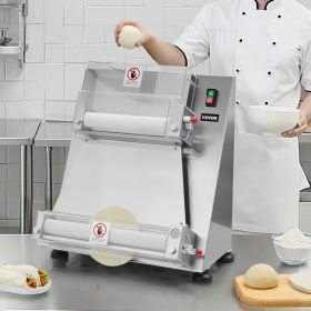 16 Inch Pizza Dough Roller Sheeter Semi-automatic Commercial Dough Press 390W (red: Silver)